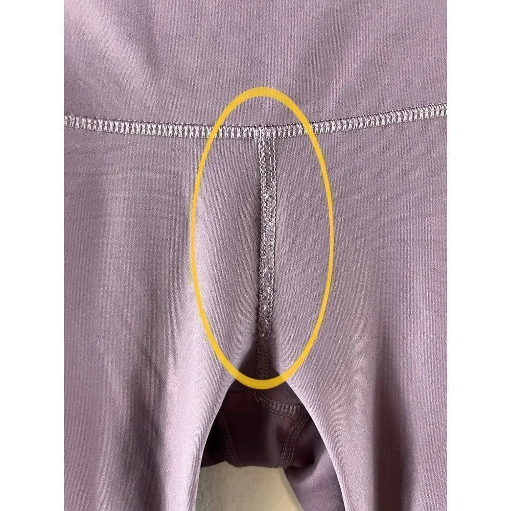 Apana Mesh Mid-Rise Cropped Leggings Size Small Purple Stretch Athletic Yoga